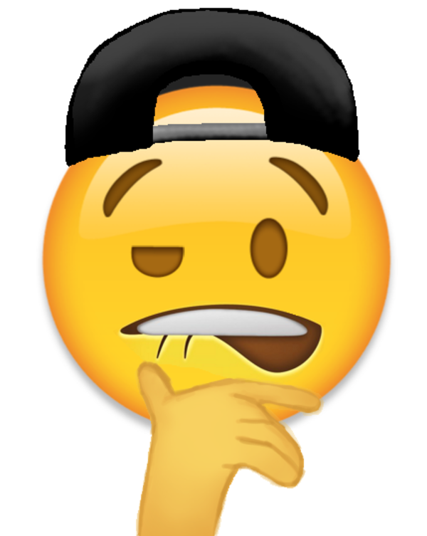 Thinking Emoji with Black Snapback Cap