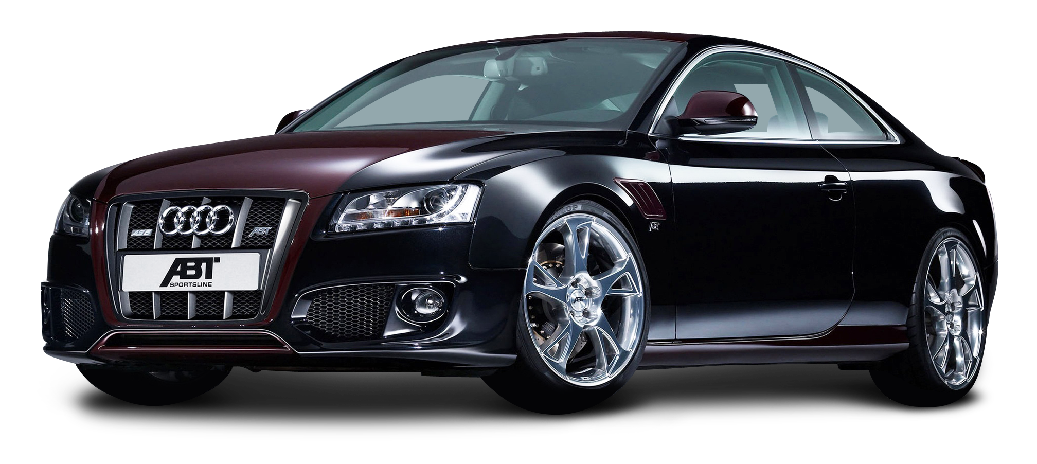 Black Audi Coupe with Burgundy ABT Accents