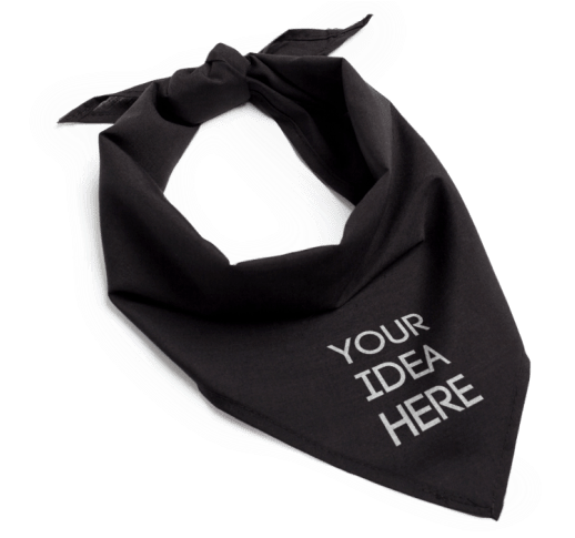 Black Bandana with Printed Text Mockup