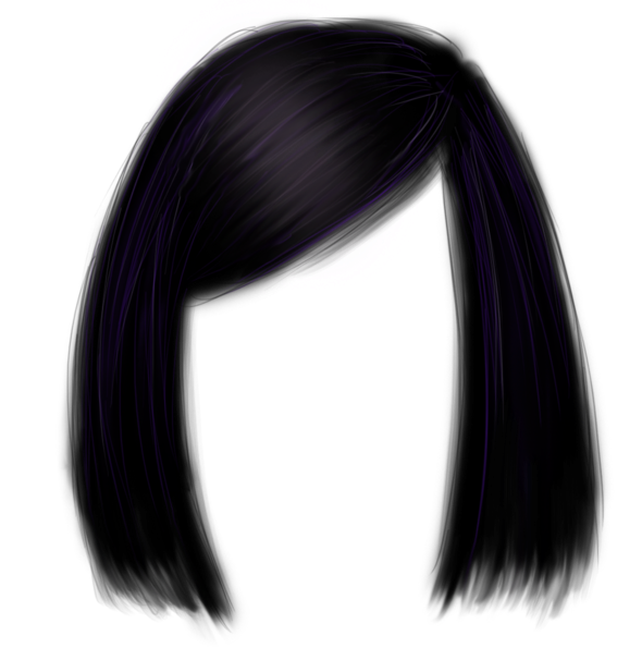 Black Bob Wig with Side Sweep