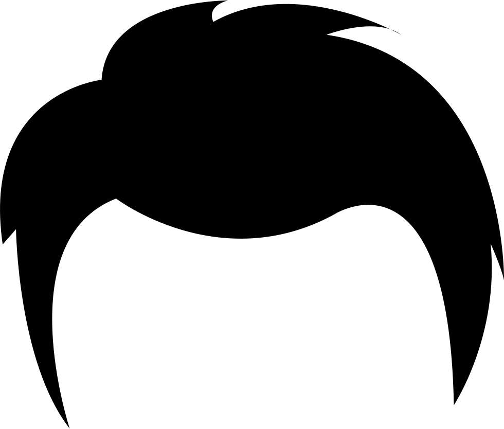 Black Silhouette Hairstyle with Swept Spiky Top