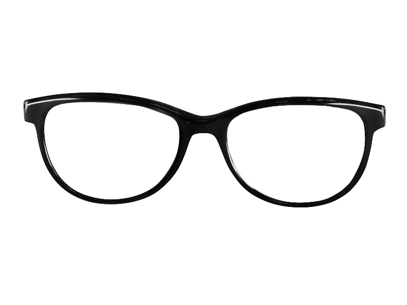 Black Glossy Cat Eye Eyeglasses Frame