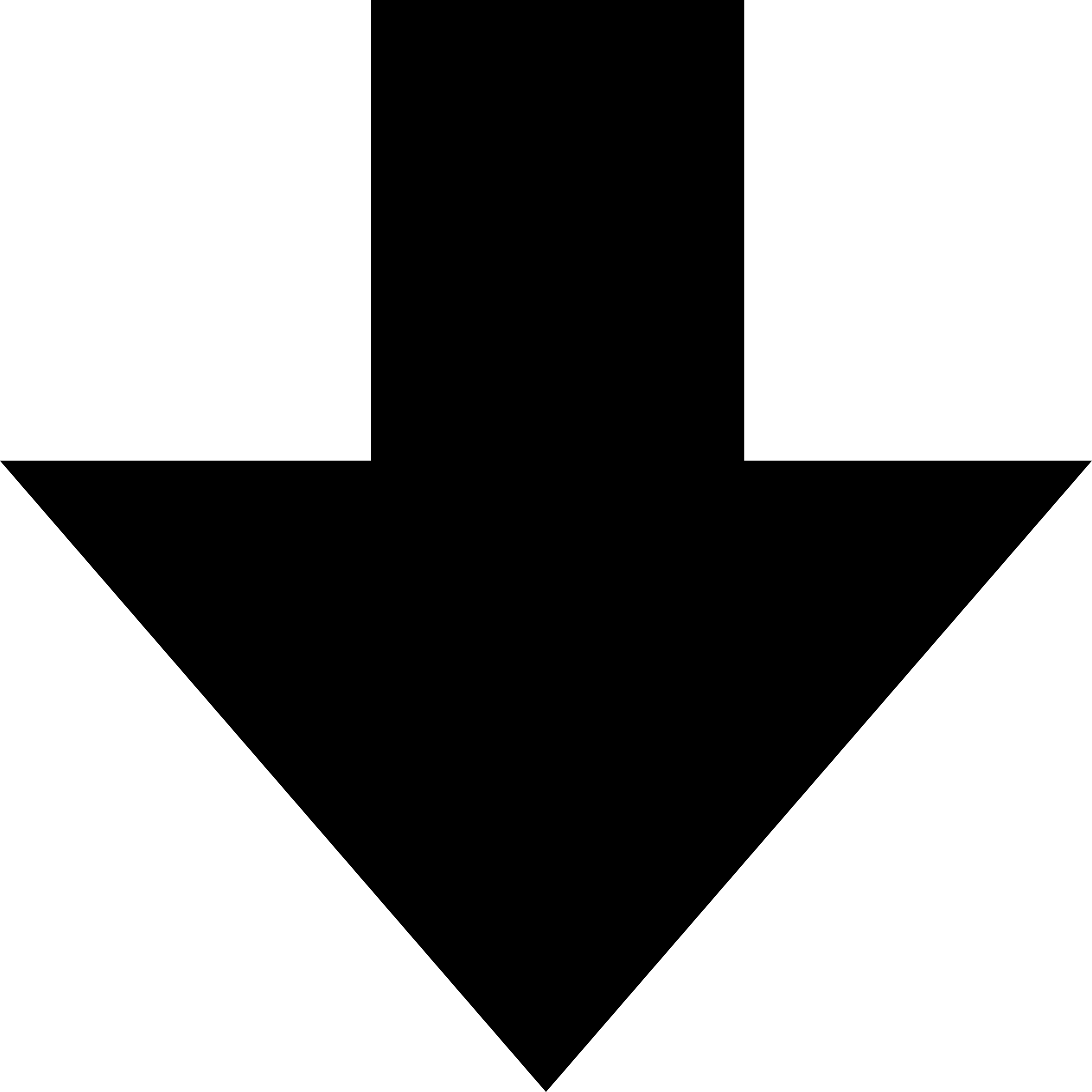 Solid Black Down Arrow with Triangle Head