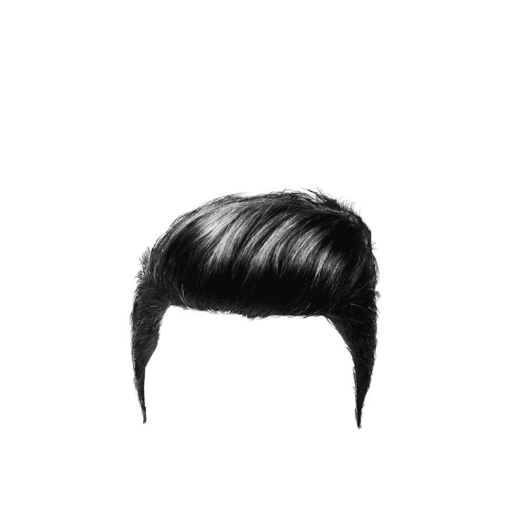 Black Glossy Quiff Hairstyle with Swept Sides