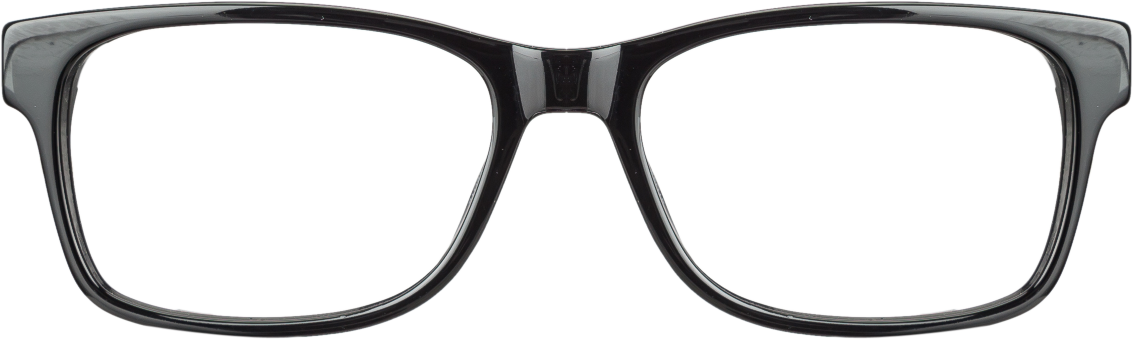Glossy Black Rectangular Eyeglasses Frame