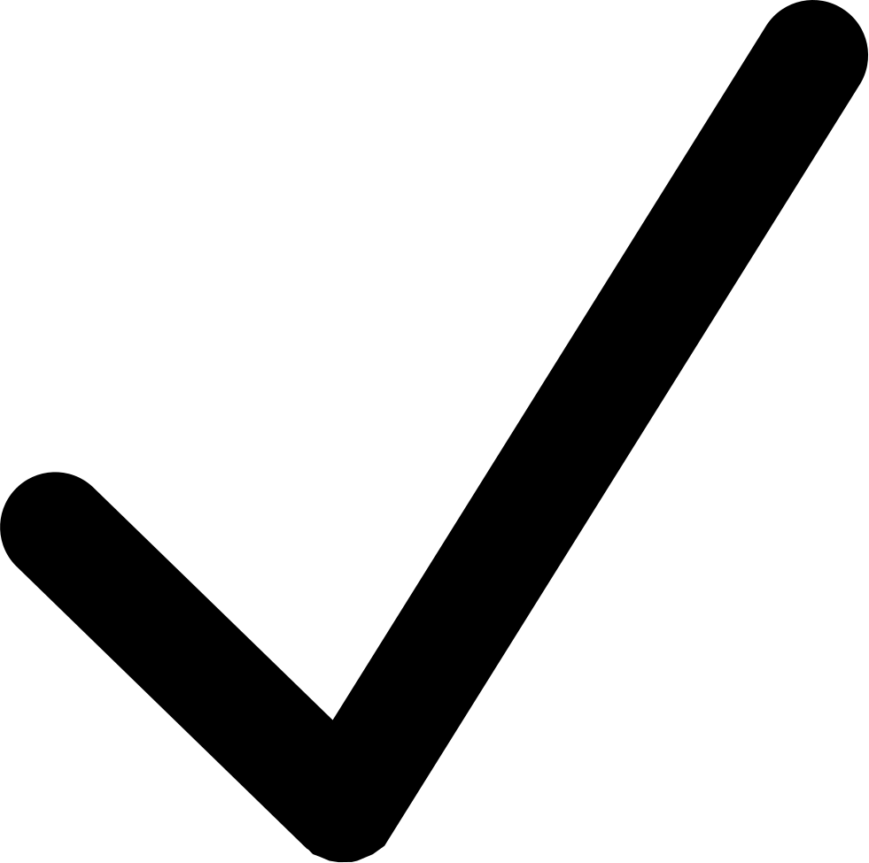 Bold Black Rounded Checkmark Icon