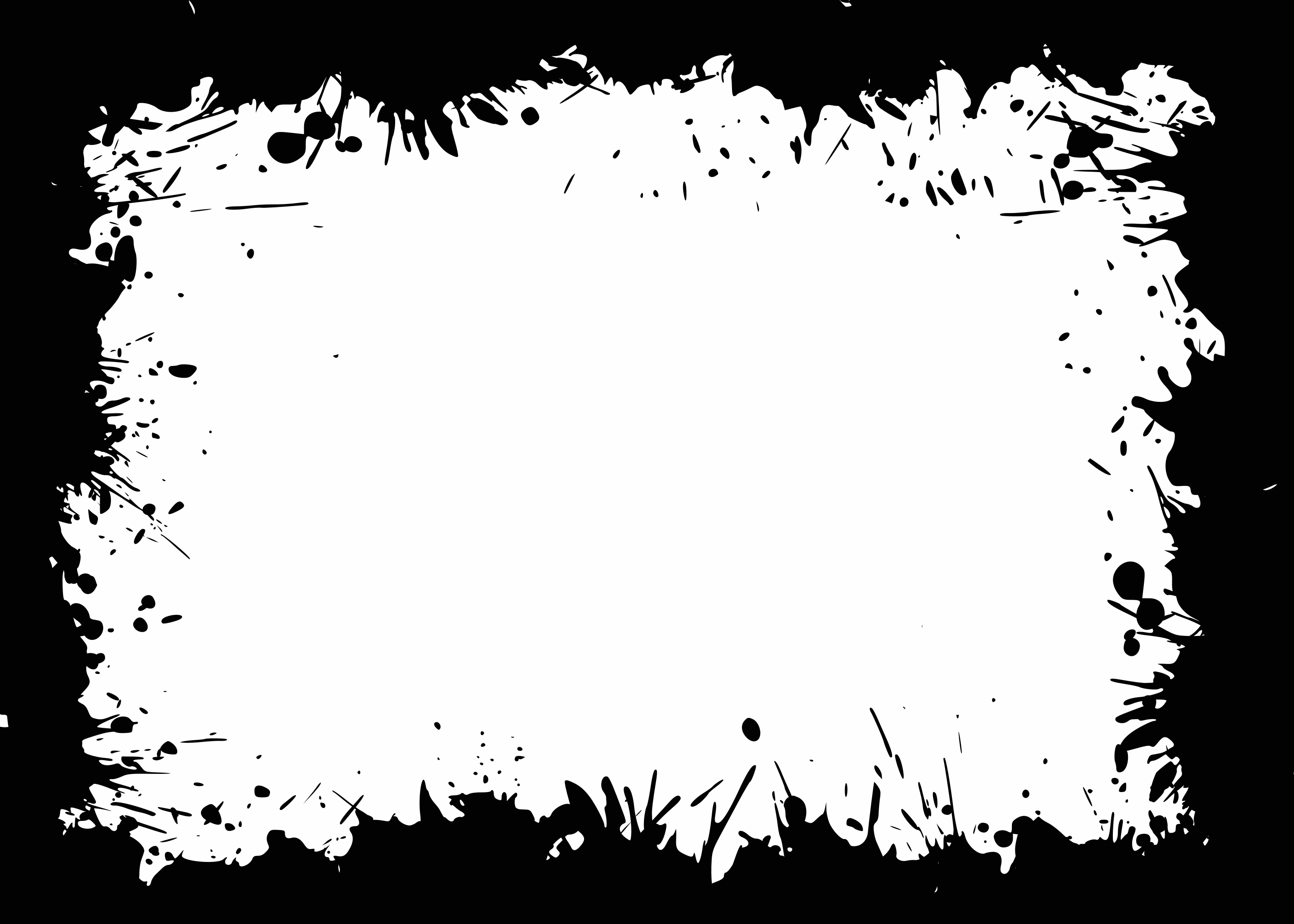 Black Ink Splatter Grunge Frame Border
