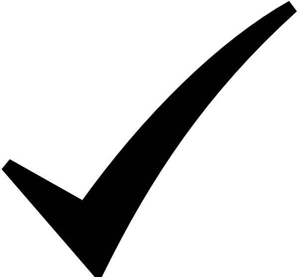 Solid Black Checkmark with Curved Tapered Stroke
