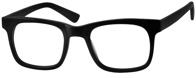 Black Thick Frame Eyeglasses Angled View