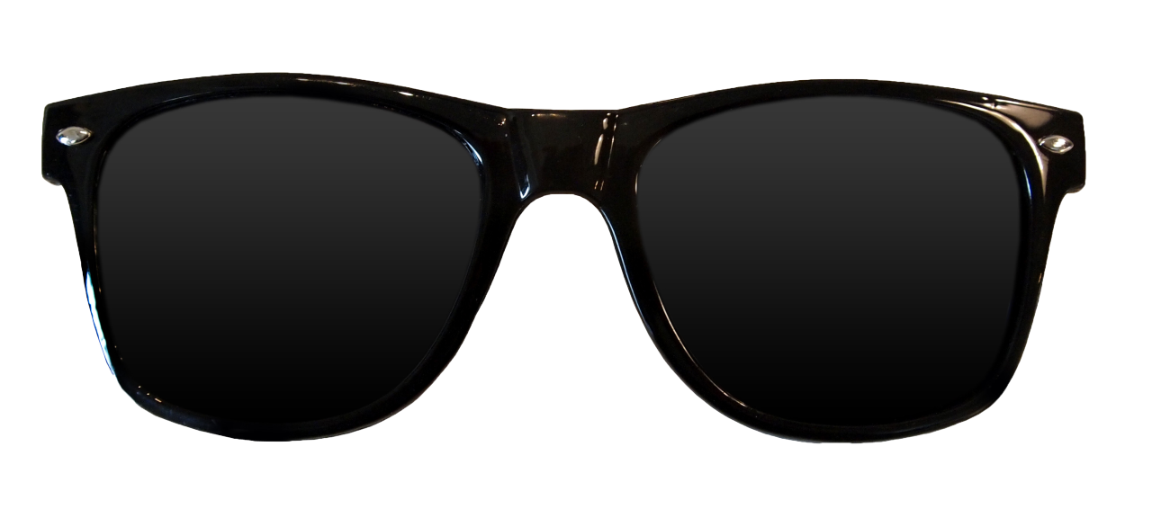 Glossy Black Wayfarer Sunglasses Front View