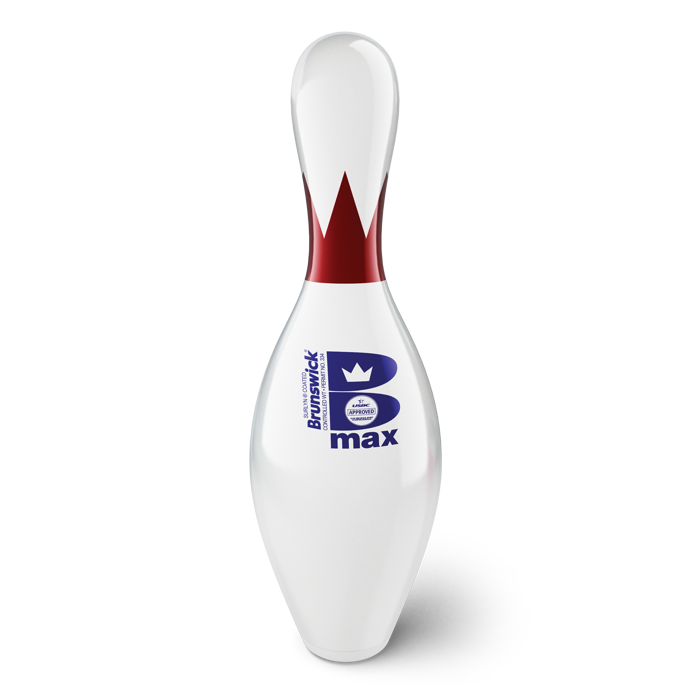 White Bowling Pin with Red Crown Stripe