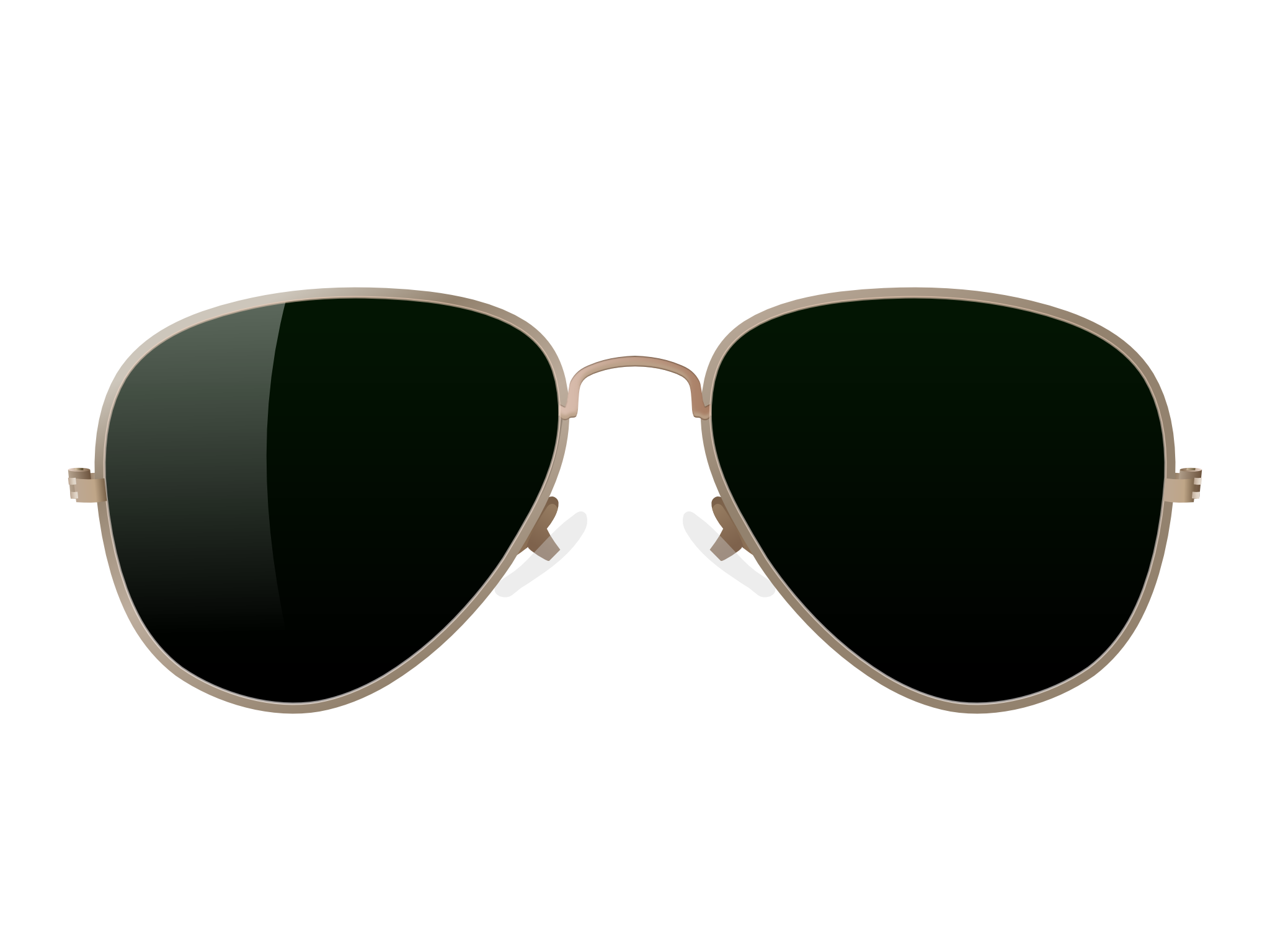 Aviator Sunglasses with Dark Green Lenses