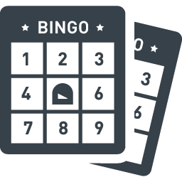 Dark Bingo Cards with Numbers 1-9 Icon