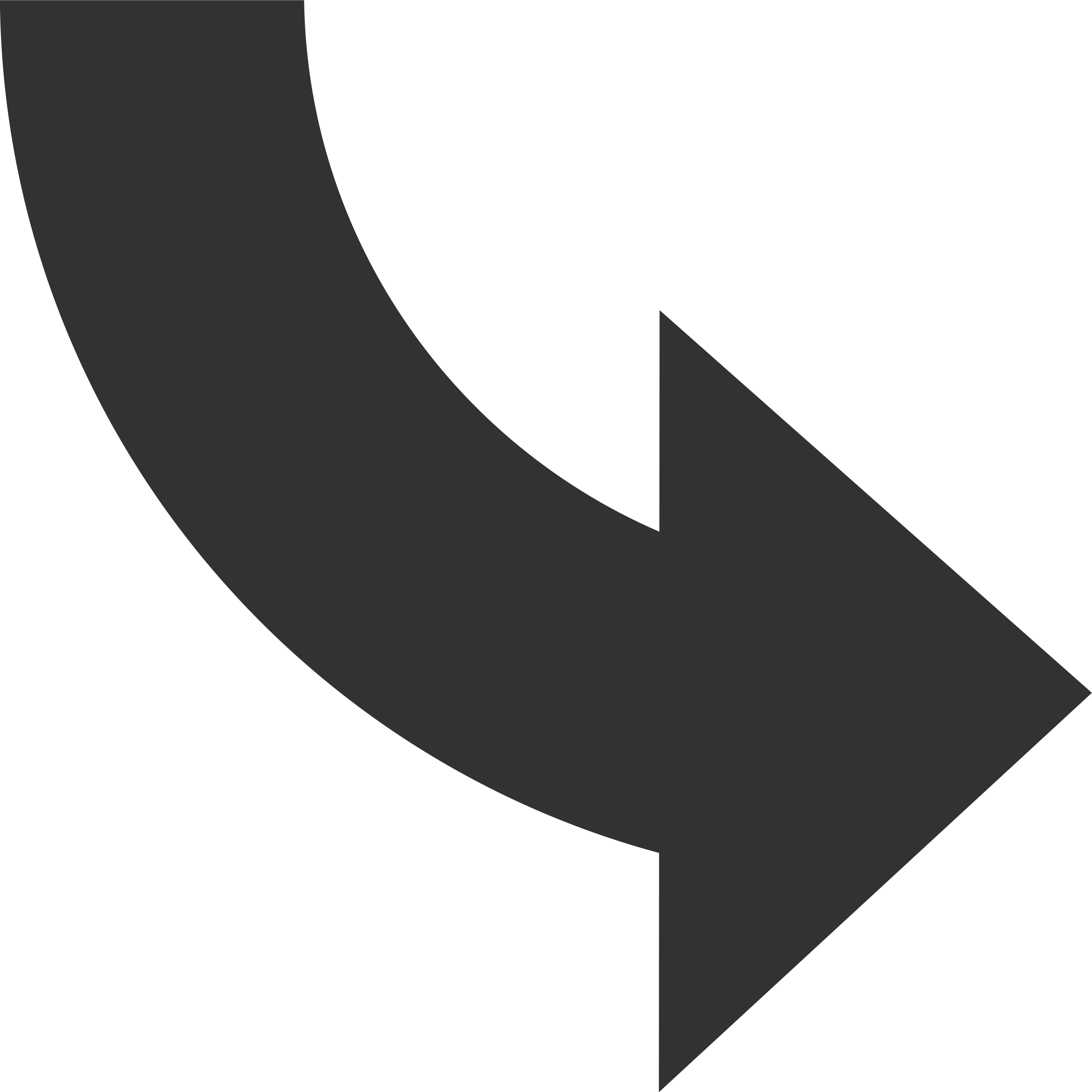 Dark Charcoal Curved Arrow Pointing Down Right