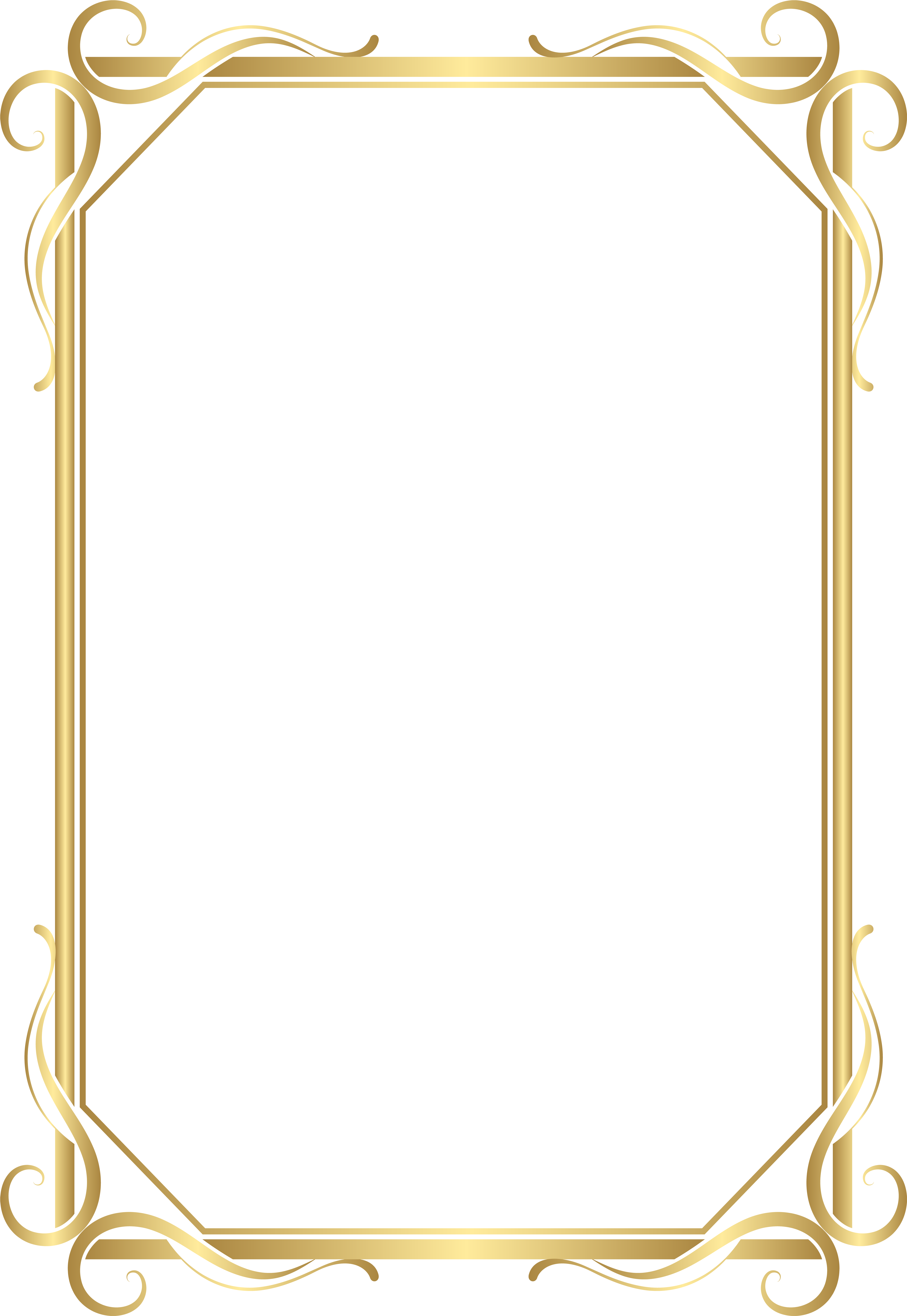 Ornate Gold Vertical Frame with Corner Scrolls