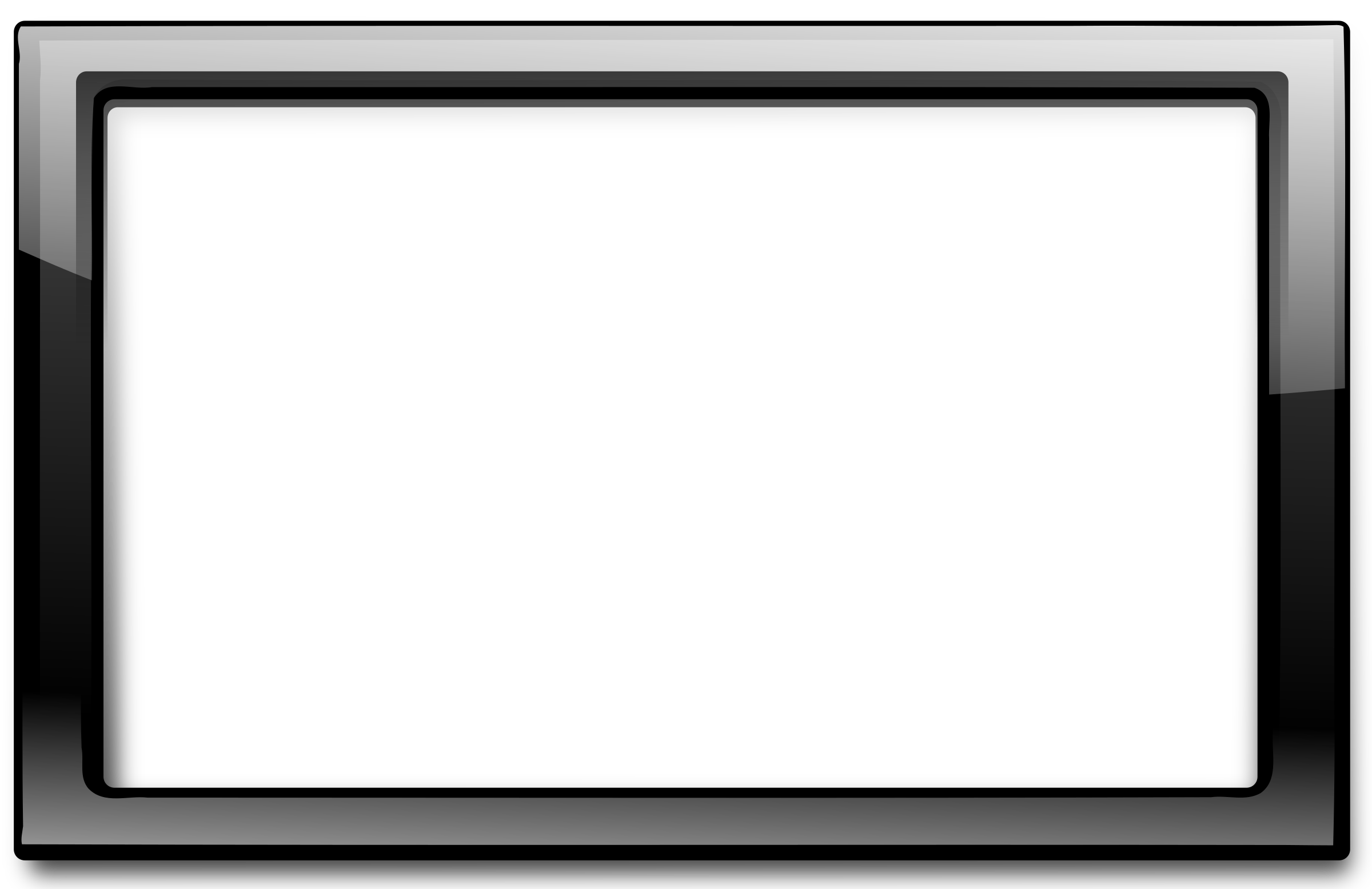 Glossy Black Rectangular Picture Frame Border