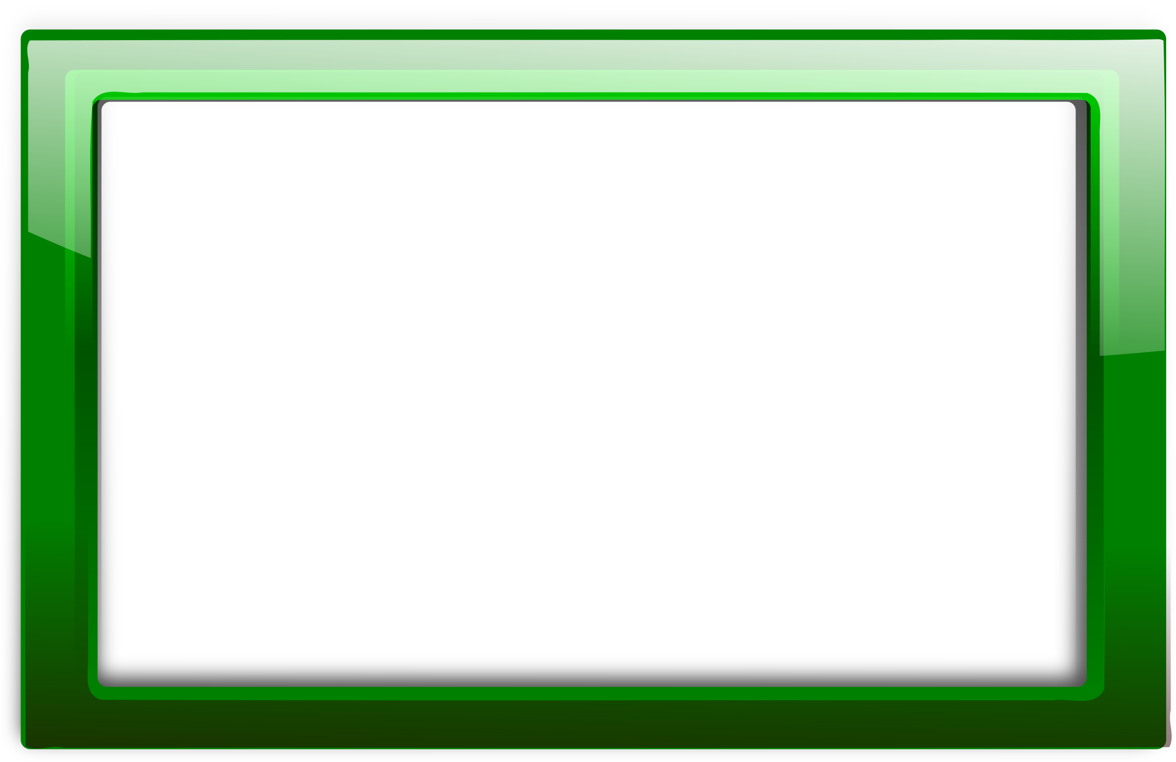 Glossy Green Rectangular Frame with Inner Border