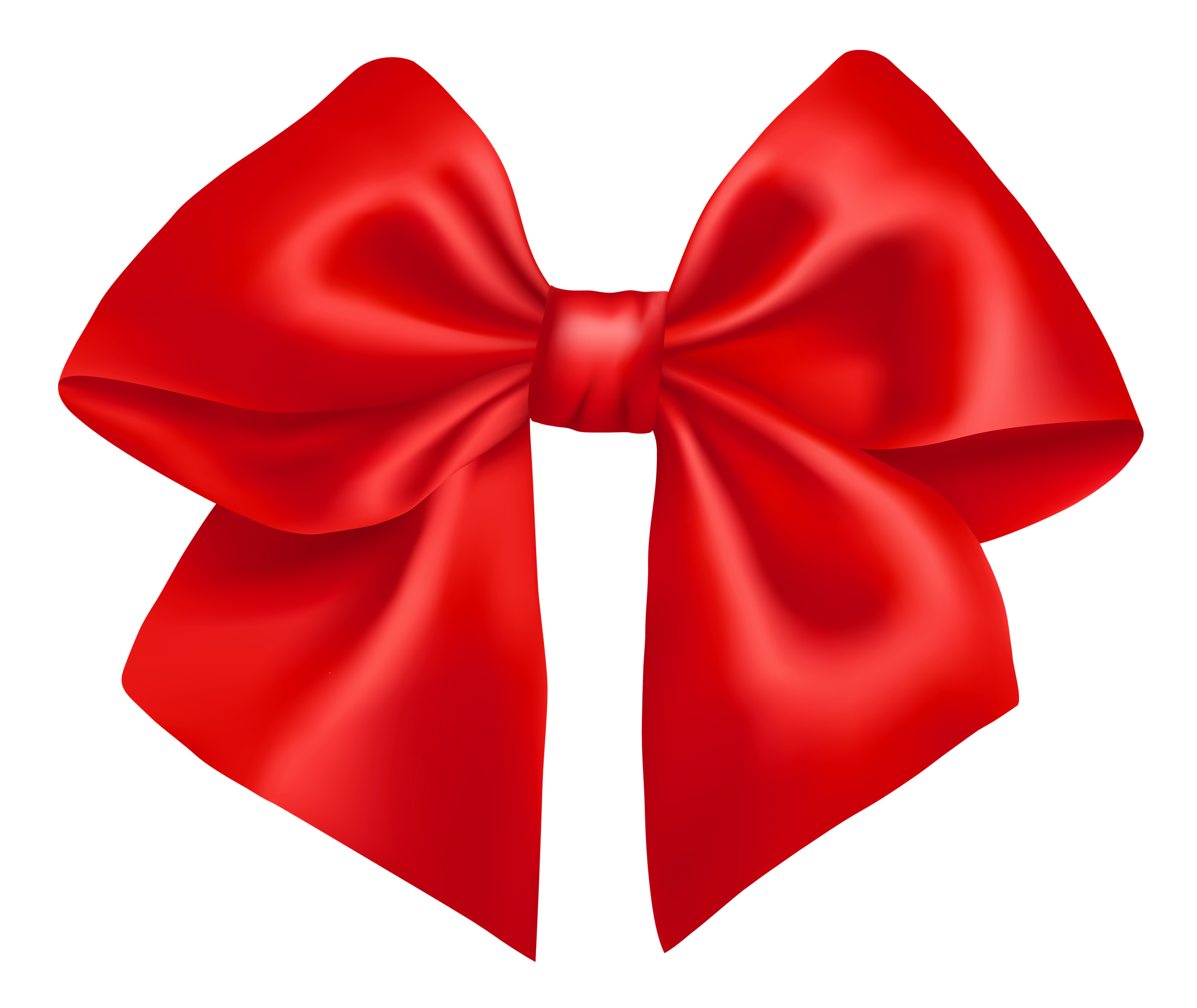 Glossy Red Satin Bow with Folded Loops