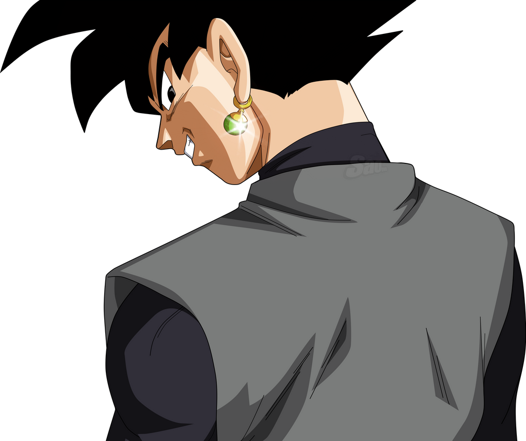 Goku Black Over-Shoulder Pose with Green Earring