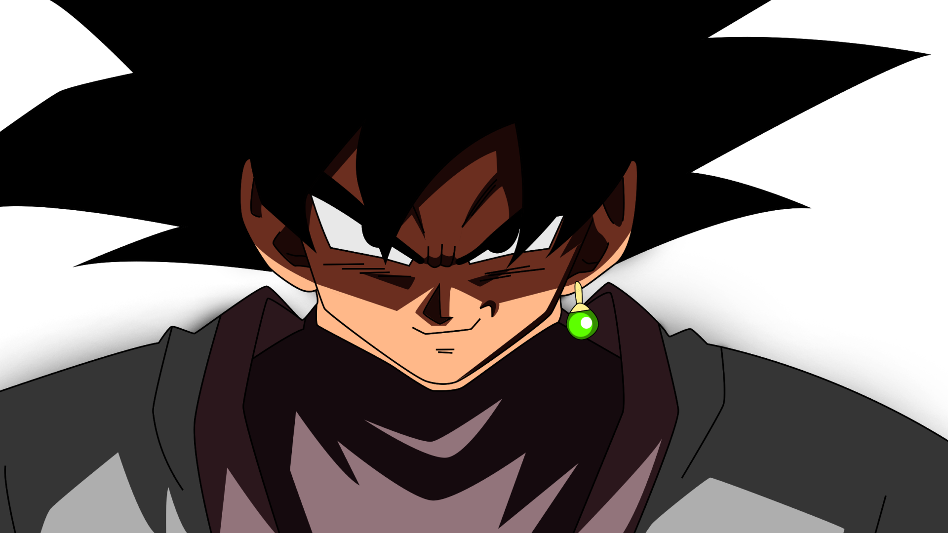 Goku Black Anime Portrait with Green Earring