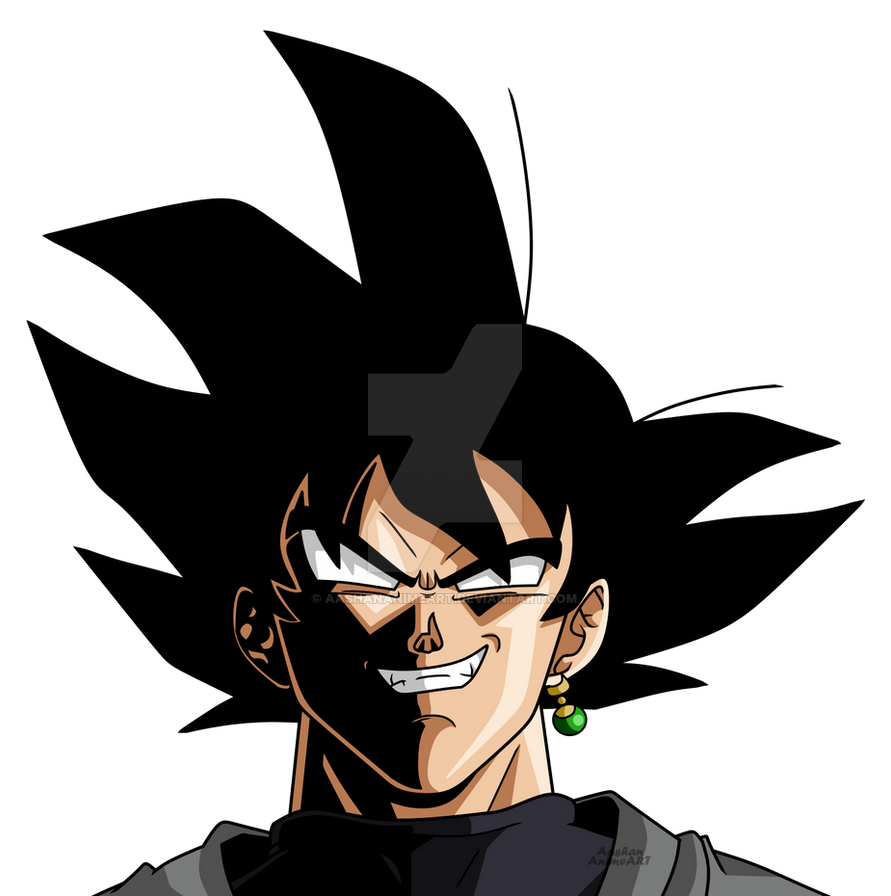 Goku Black Smirking Portrait with Green Earring