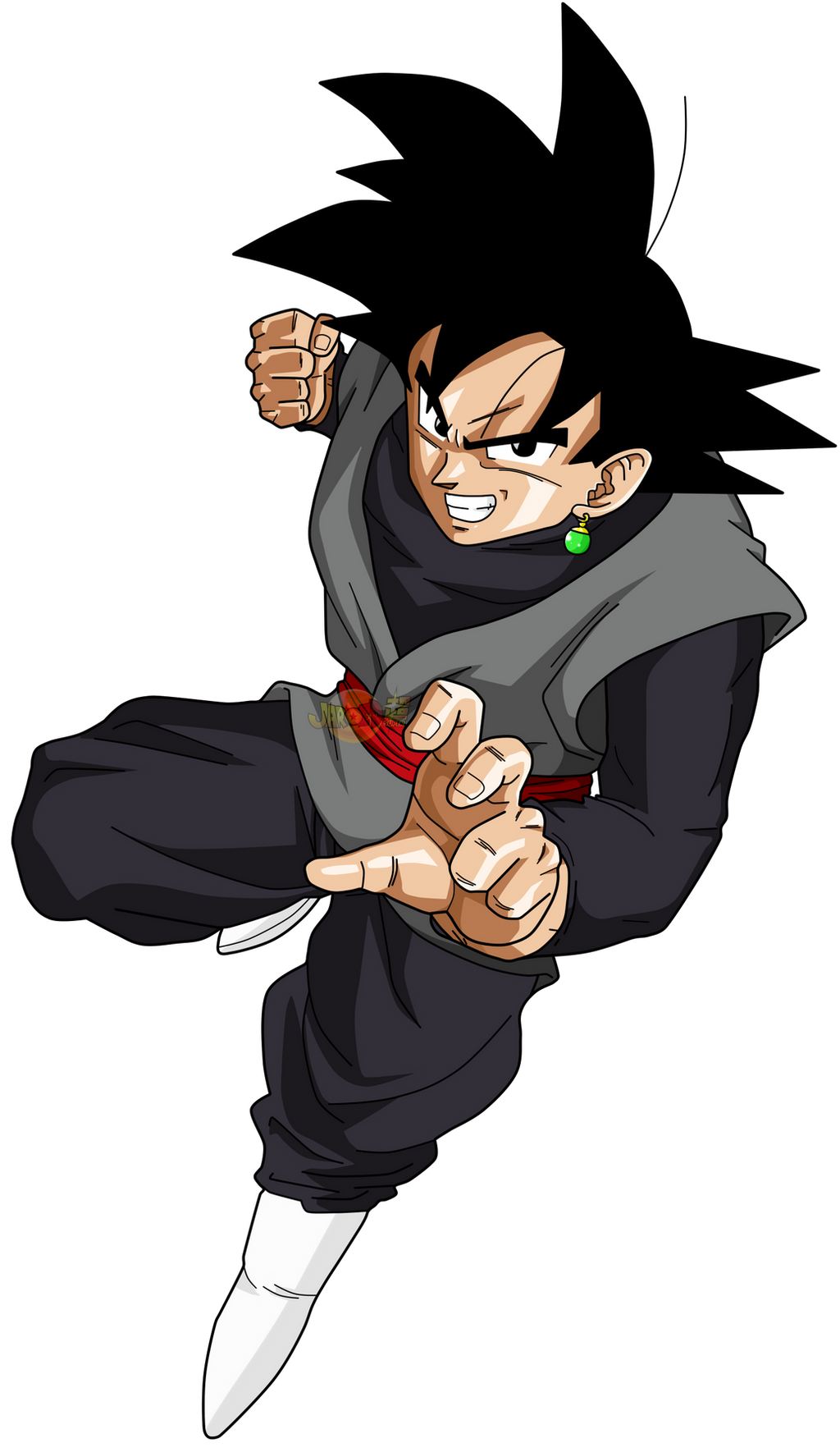 Goku Black Attack Pose with Green Earring