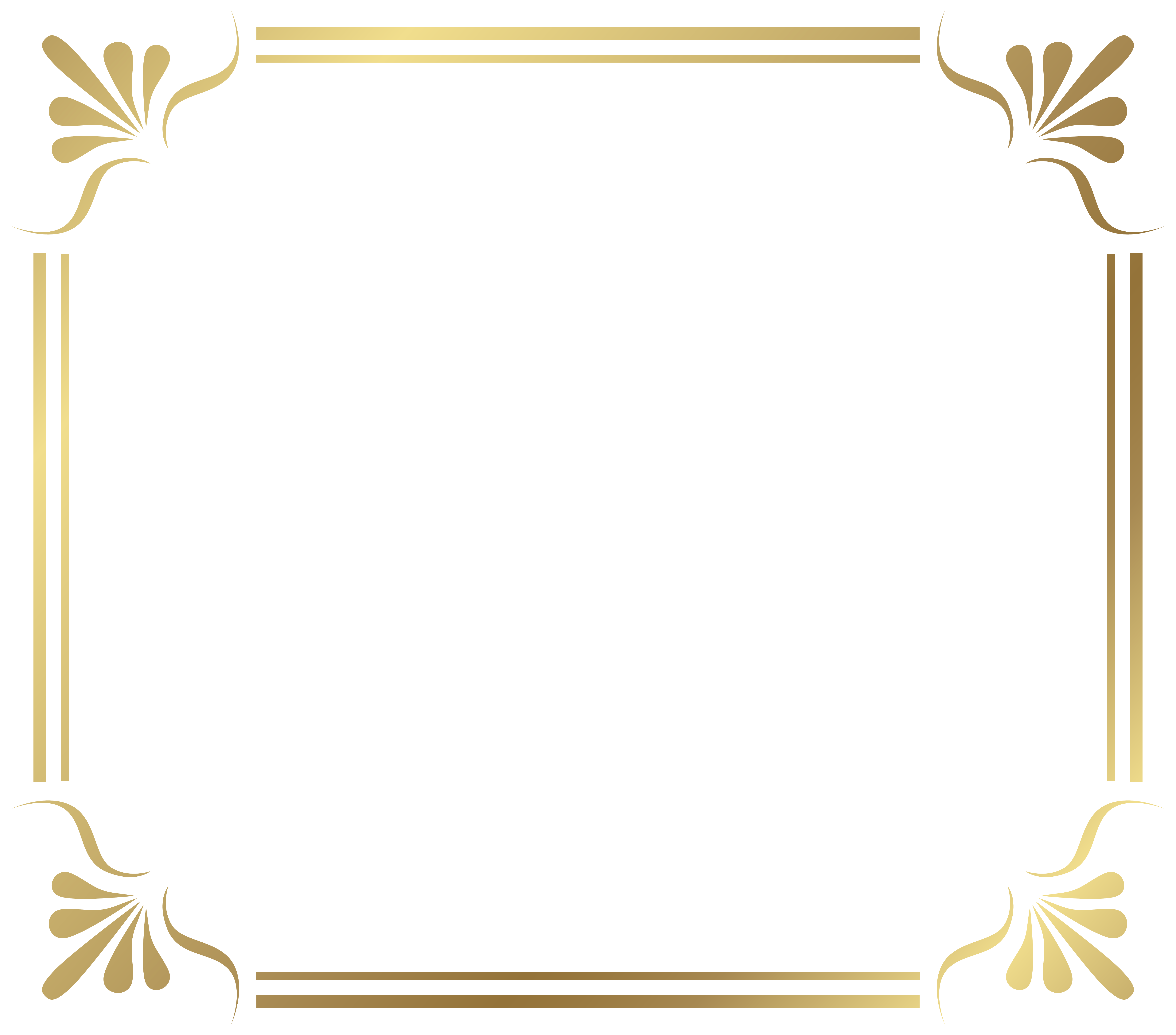 Gold Art Deco Corner Border Frame