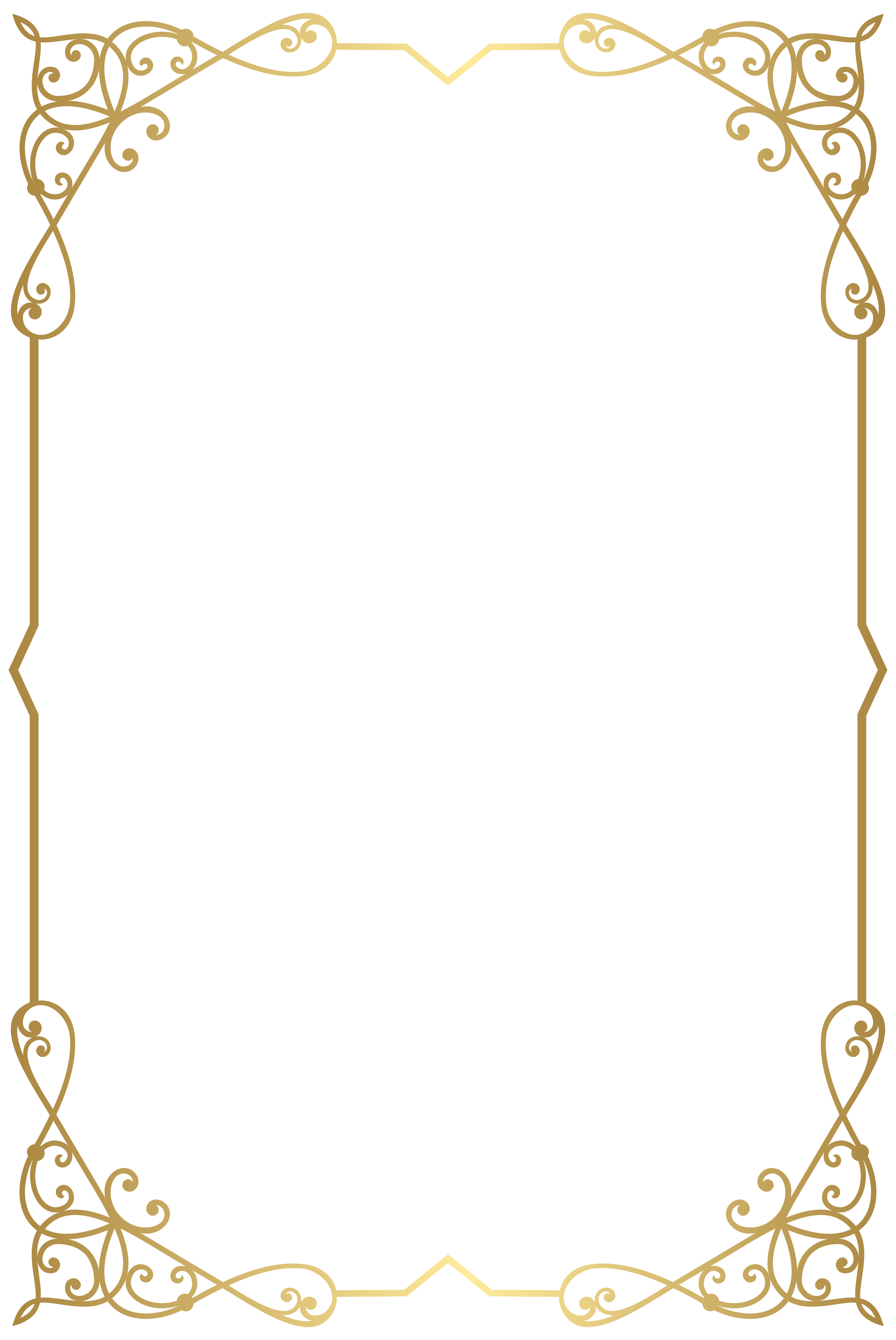 Gold Ornate Filigree Vertical Border Frame