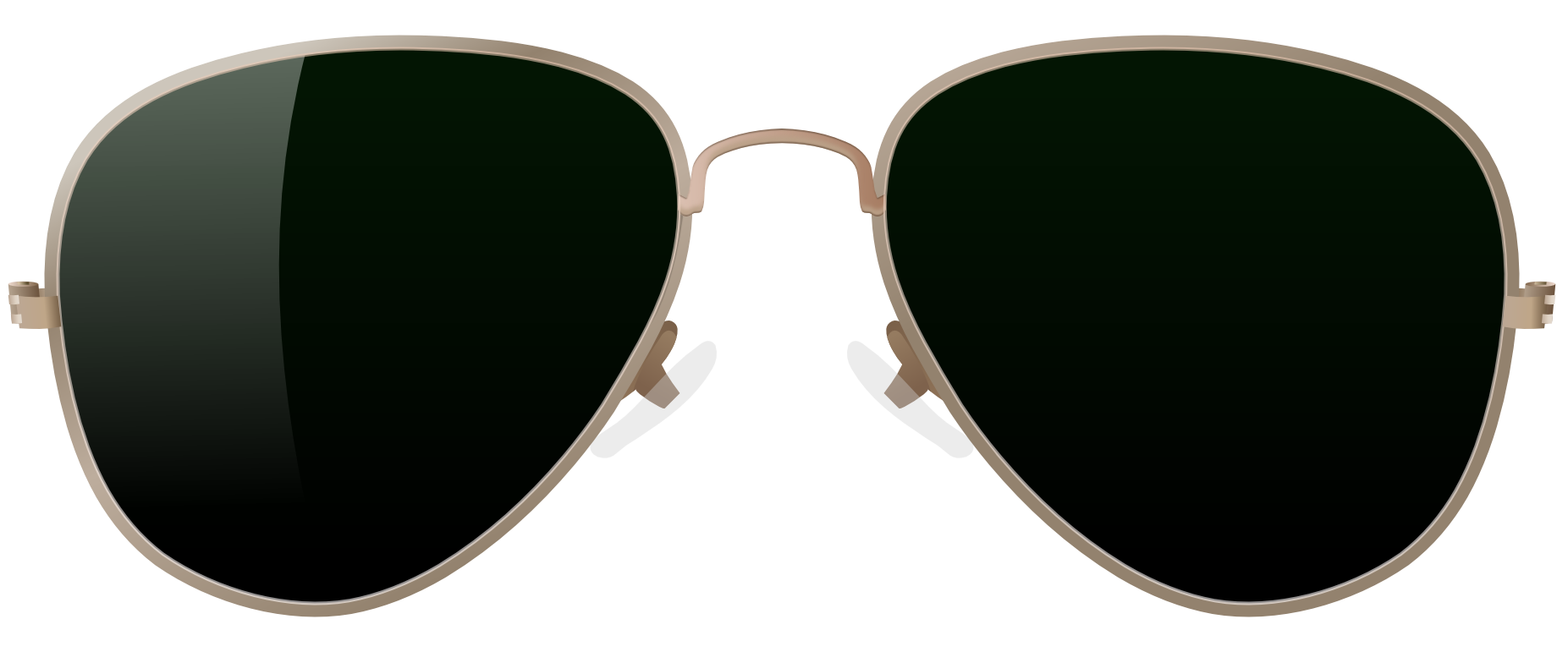 Gold Aviator Sunglasses with Dark Green Lenses