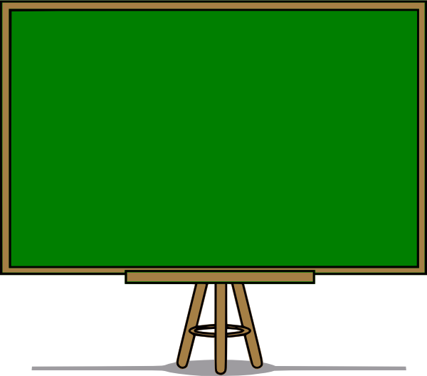 Green Chalkboard On Wooden Easel Stand Cartoon PNG