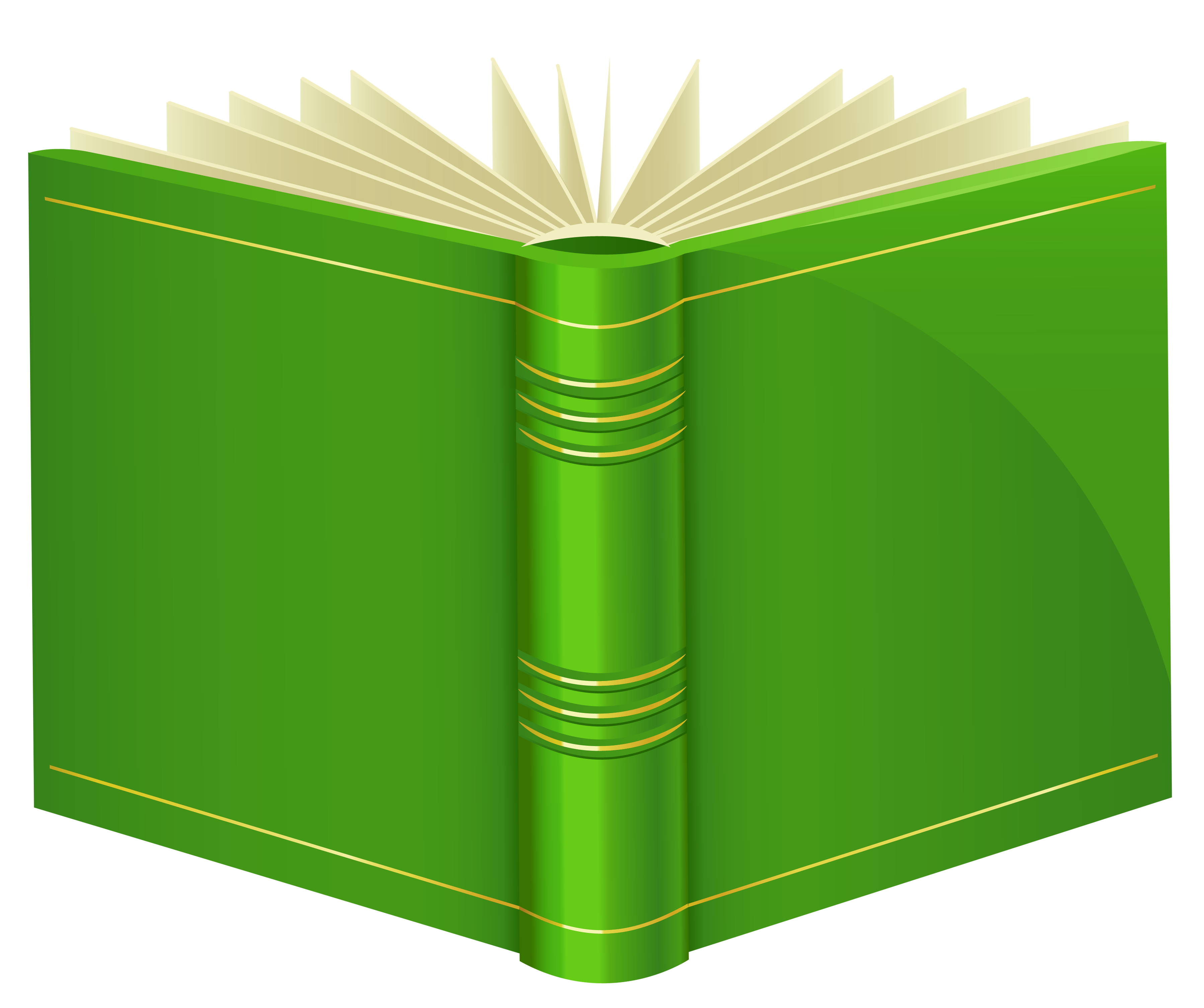 Green Hardcover Book with Gold Spine Bands