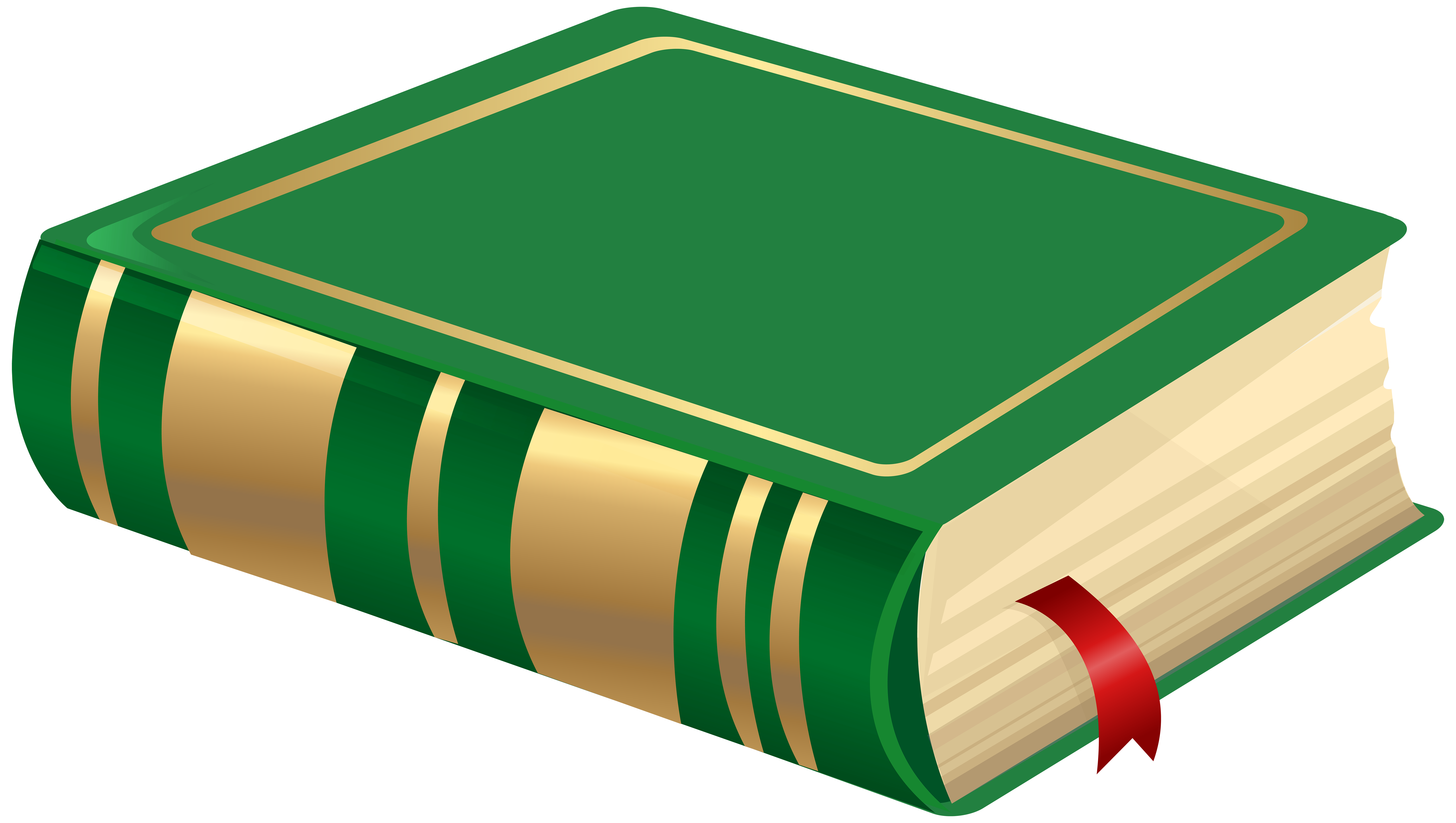 Green Book with Gold Bands and Red Bookmark
