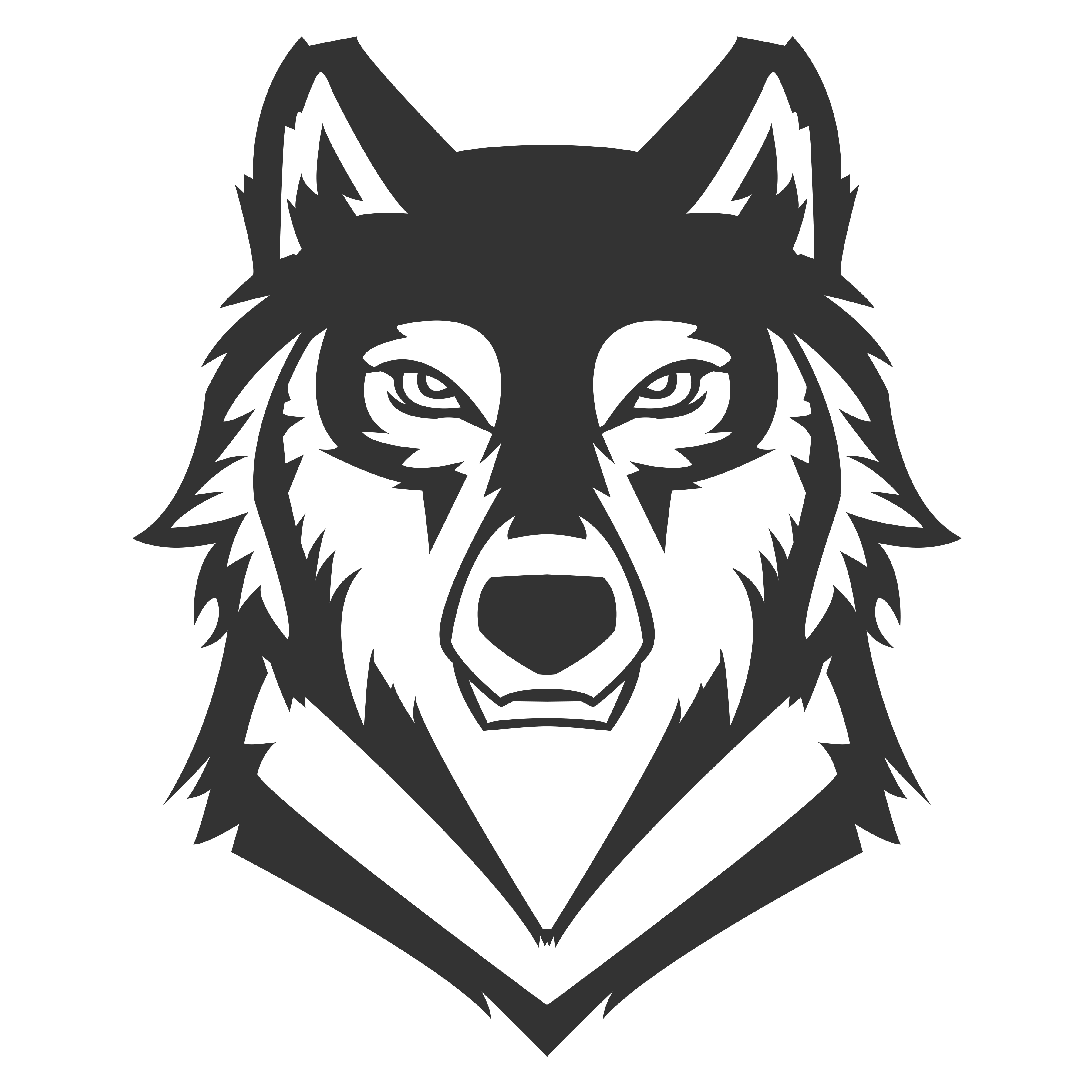 Dark Grey Wolf Head Mascot Logo