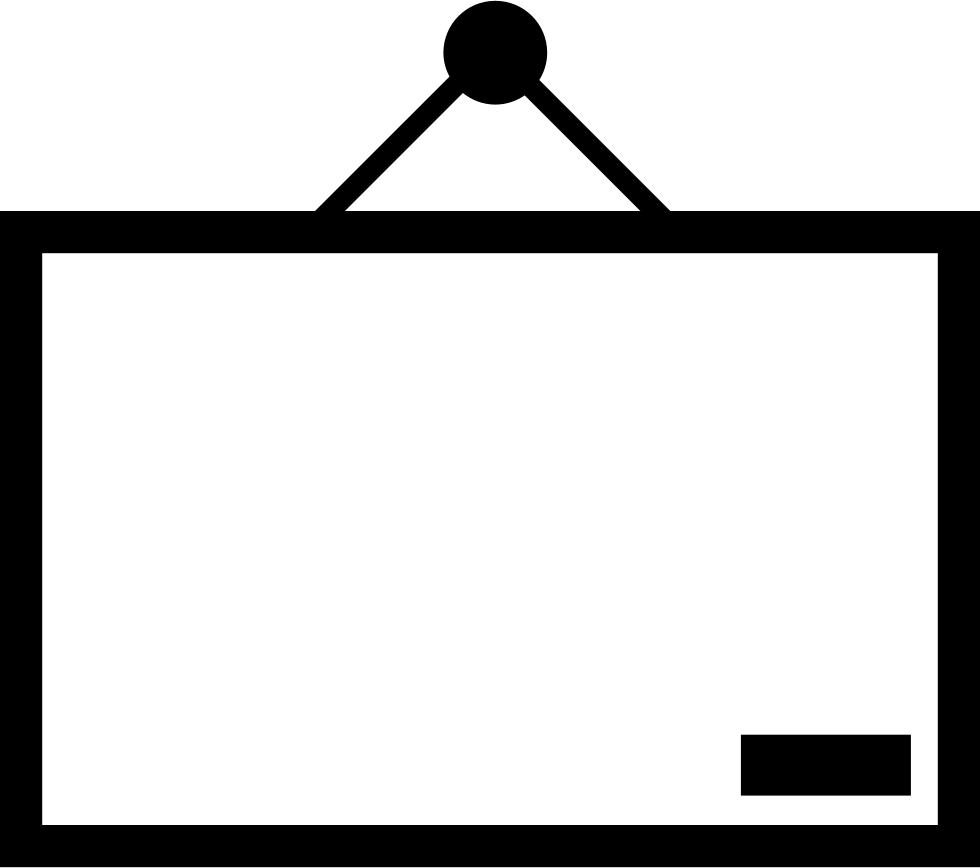 Black Line Hanging Whiteboard Icon