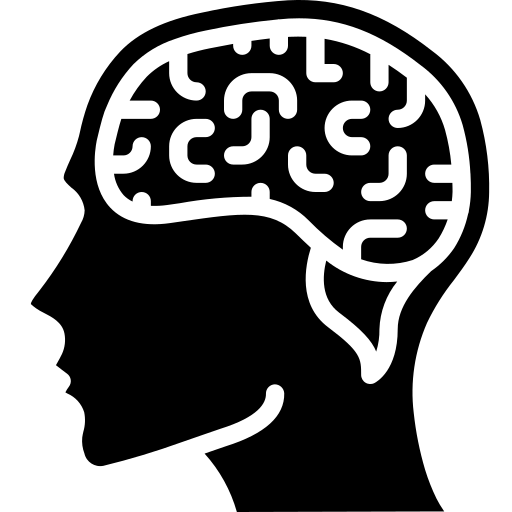 Human Head Profile with Brain Icon