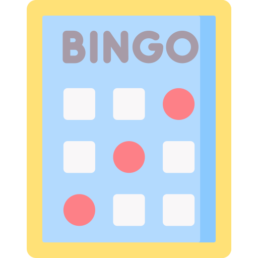Bingo Card Icon with Red Markers