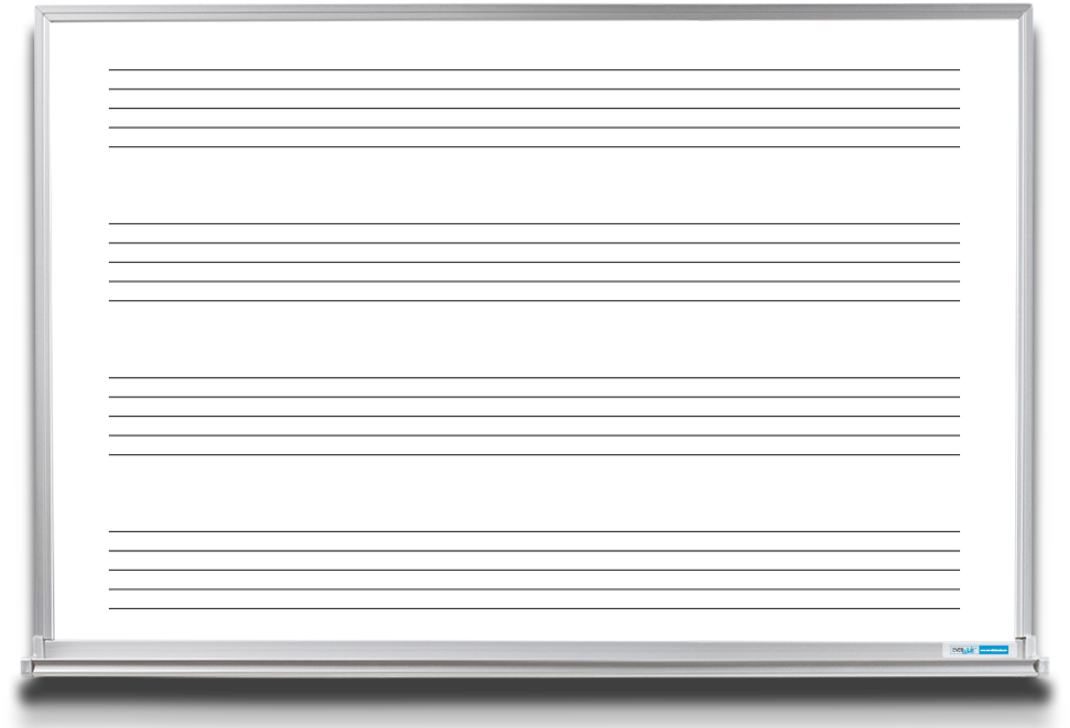 Silver-Framed Lined Whiteboard with Horizontal Rows