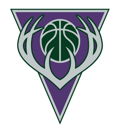 Purple Triangle Antler Basketball Emblem