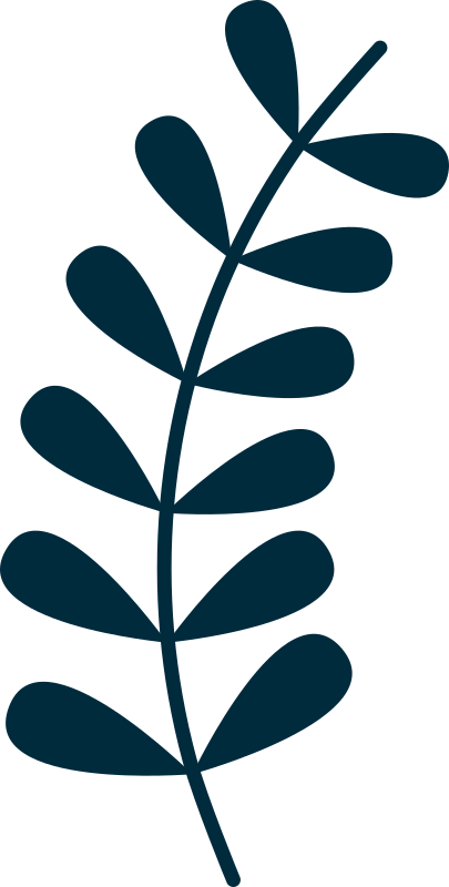 Navy Leafy Branch Silhouette Icon