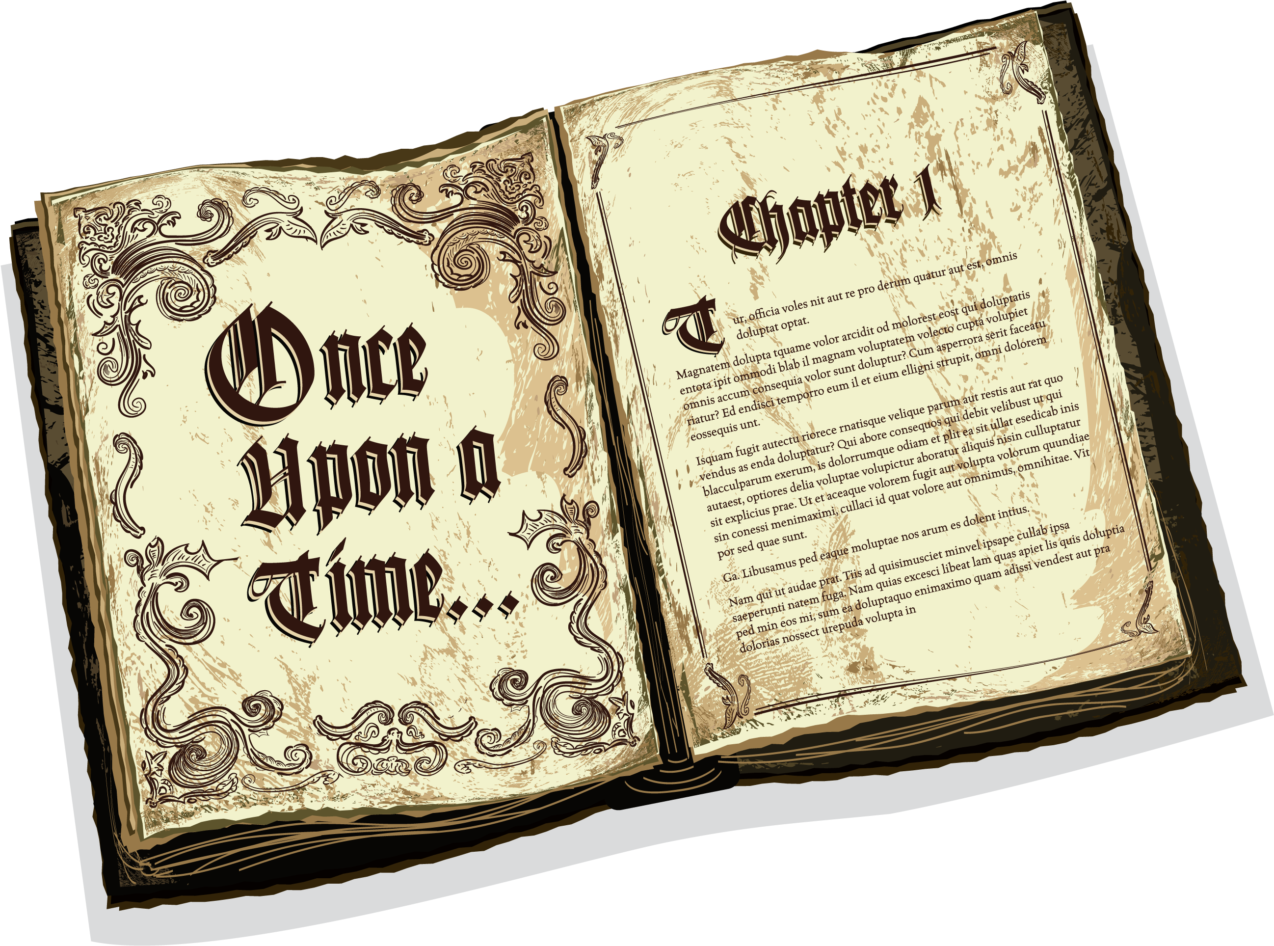 Once Upon A Time Fairy Tale Storybook Open Chapter One Ultra HD PNG