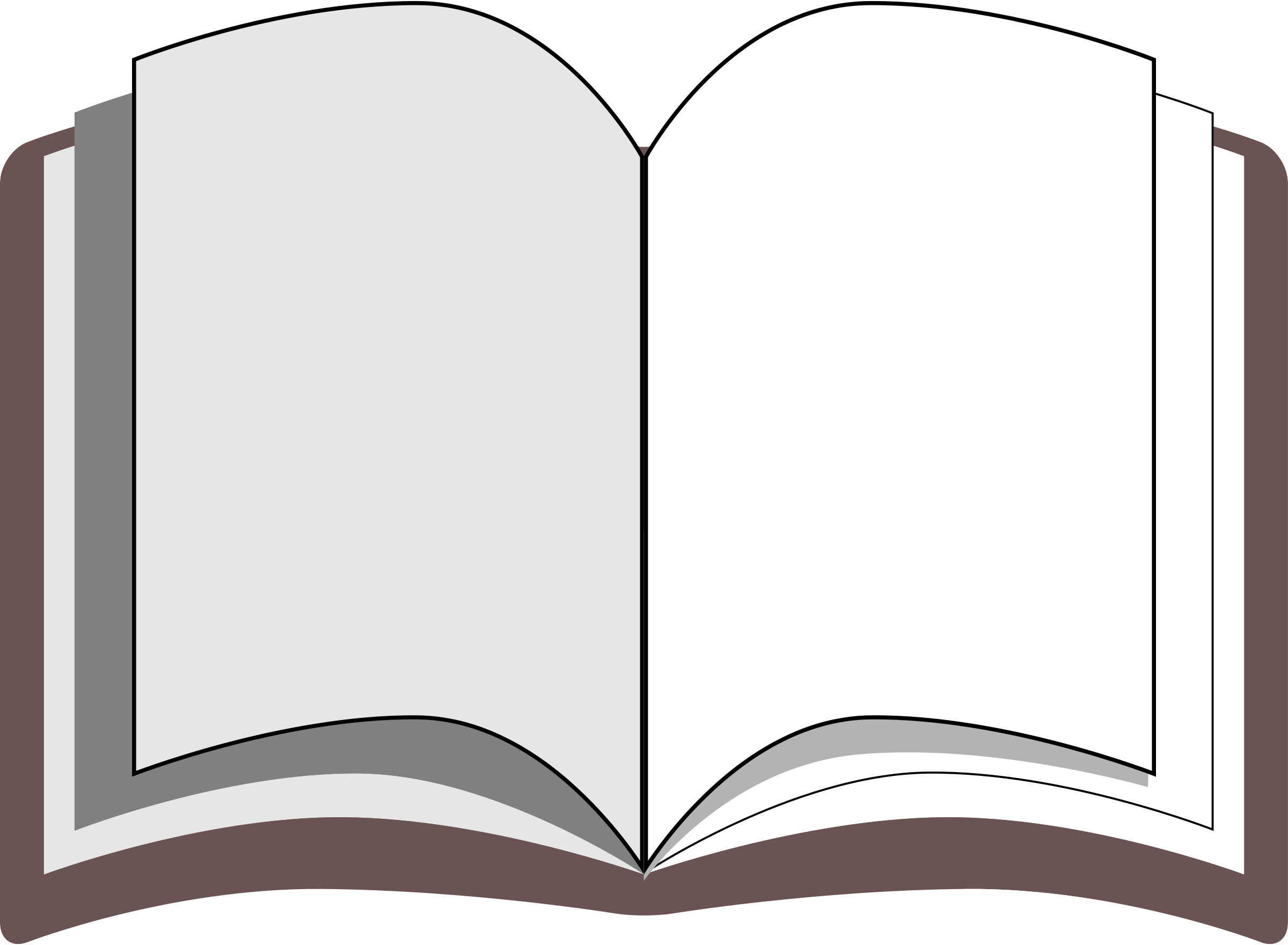 Open Blank Book Flat Illustration Grey Pages Ultra HD PNG