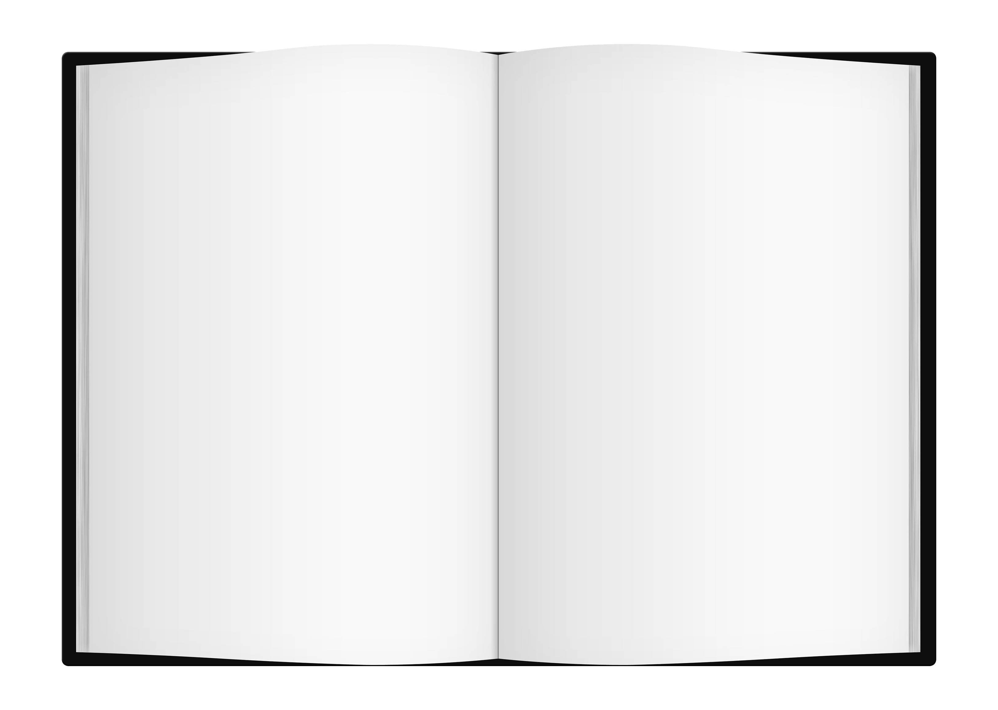 Open Blank Book Mockup White Pages Top View Ultra HD PNG Clipart
