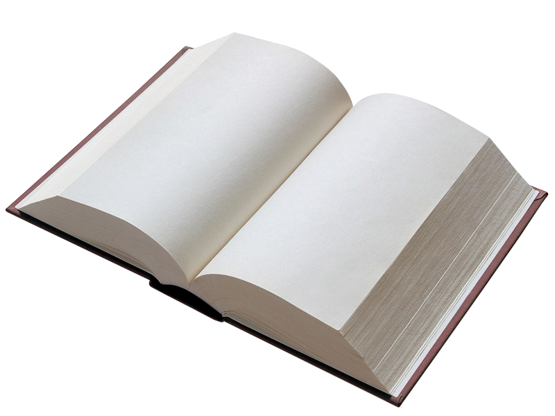 Open Hardcover Book with Blank Pages