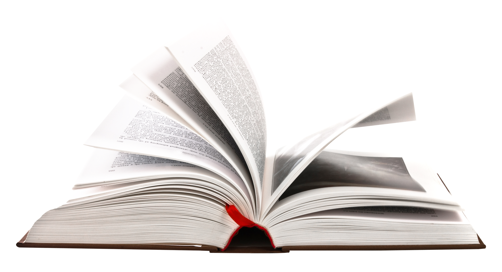 Open Hardcover Book with Fanned Pages