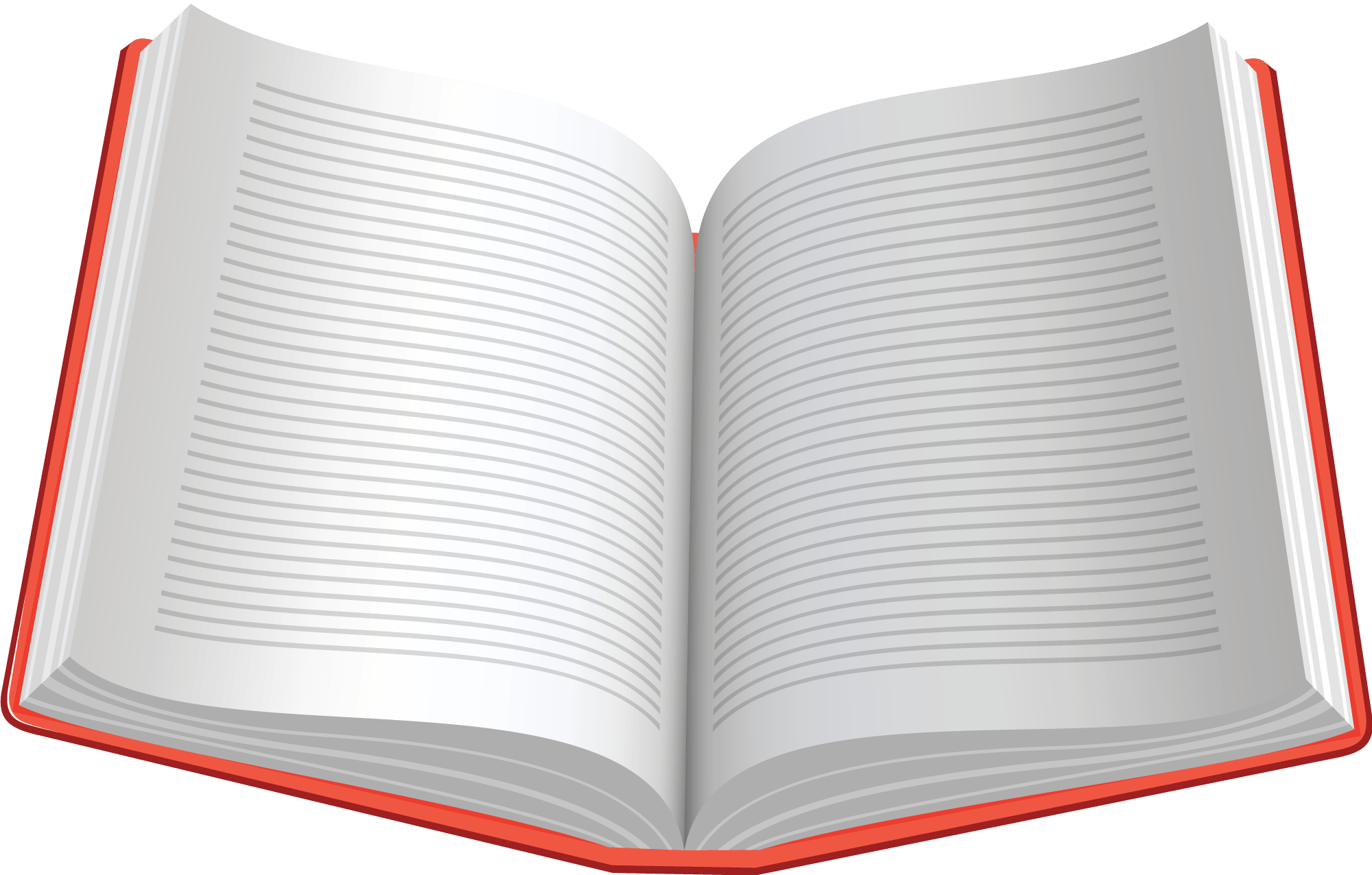 Open Book With Red Cover White Lined Pages Ultra HD PNG