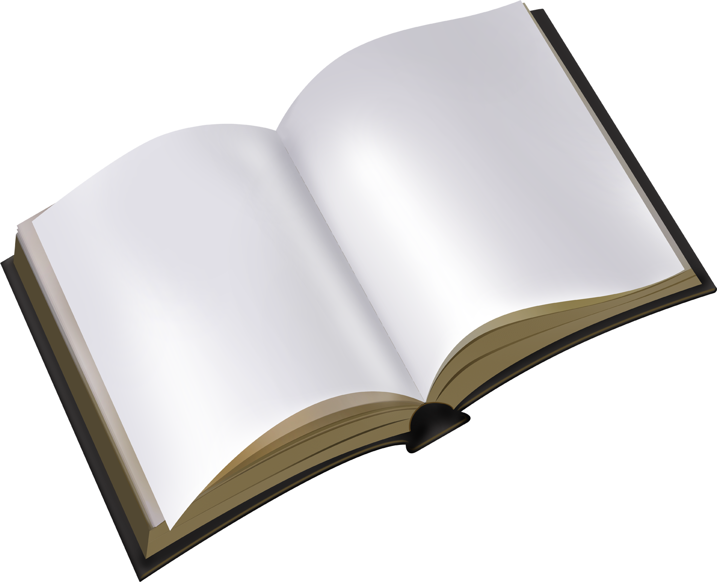 Open Hardcover Book with Blank Pages