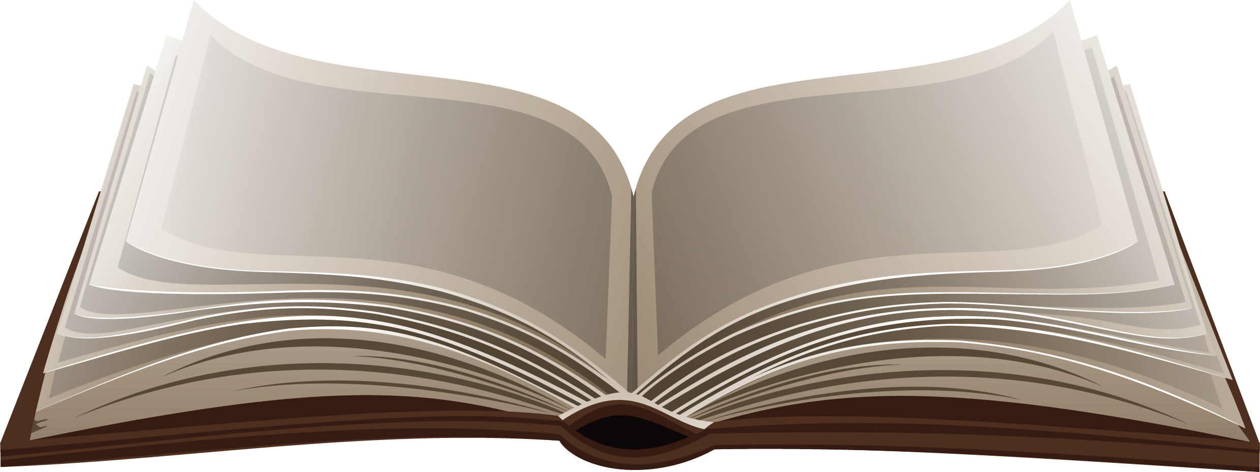 Open Book with Curved Brown Pages