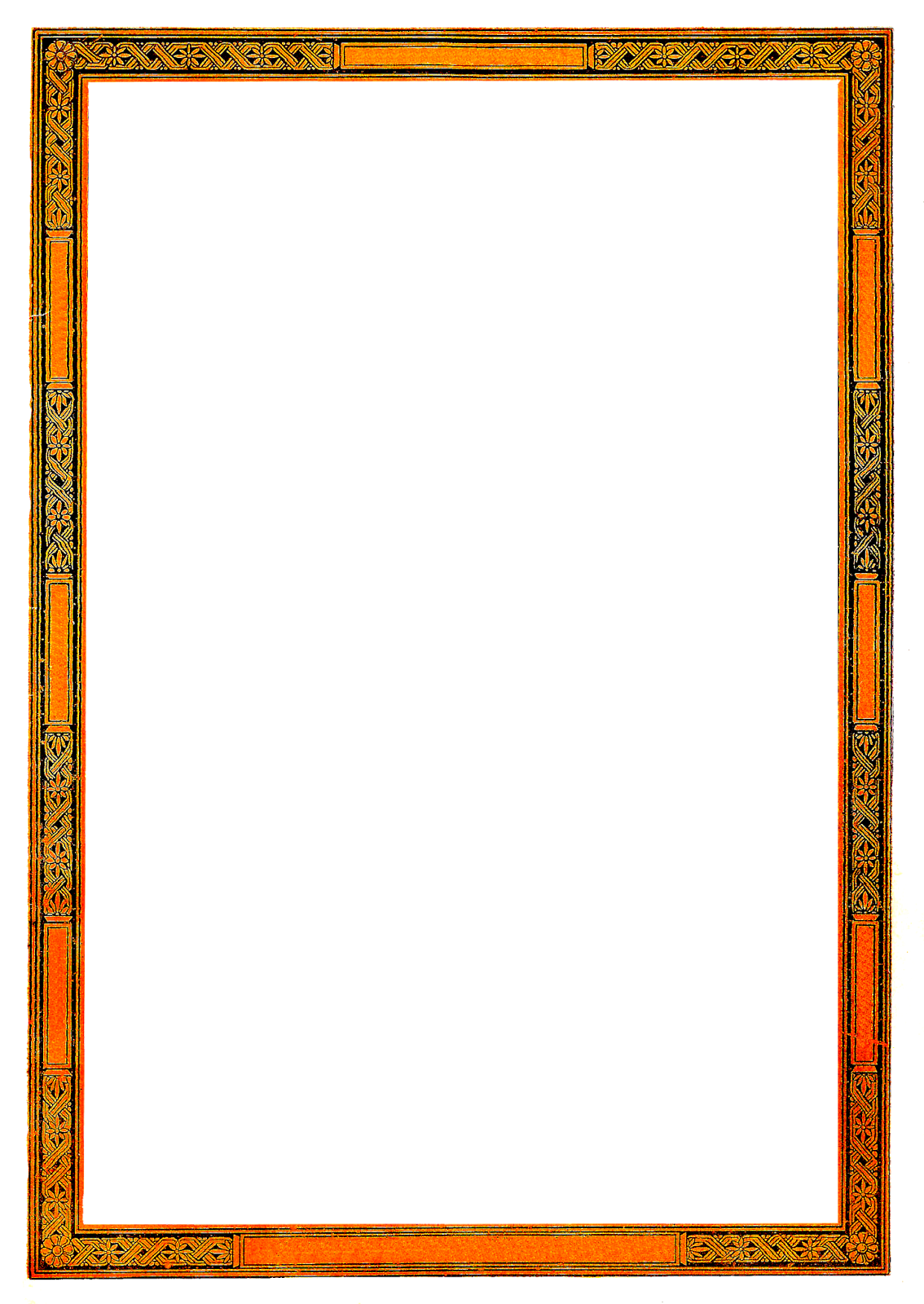 Ornate Orange Vintage Border Frame Design