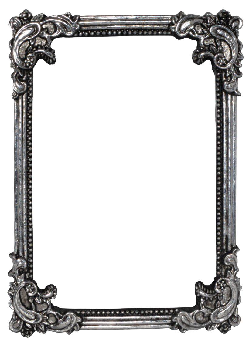 Ornate Silver Baroque Picture Frame with Beaded Edge