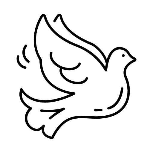 Flying Dove Black Line Icon Outline